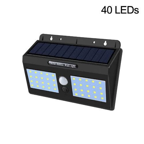 100 LEDs Outdoor Solar Wall Lamp PIR Motion Sensor Solar Porch Lights IP65 Sunlight Powered  For Street Fence Garden Security