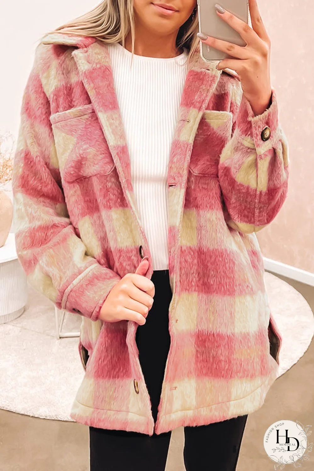 Stylish Plaid Shacket for Women