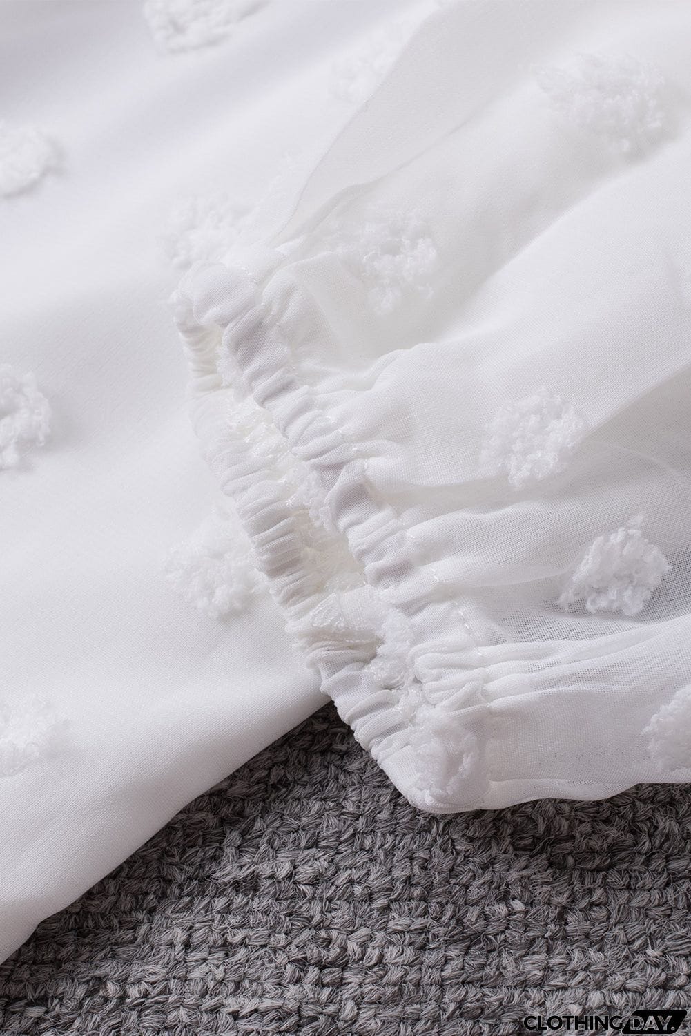 Off Shoulder Swiss Dot Blouse