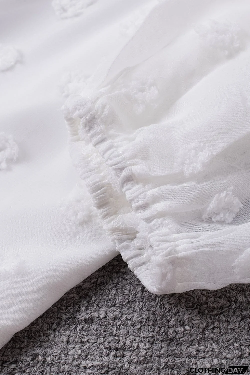 Off Shoulder Swiss Dot Blouse