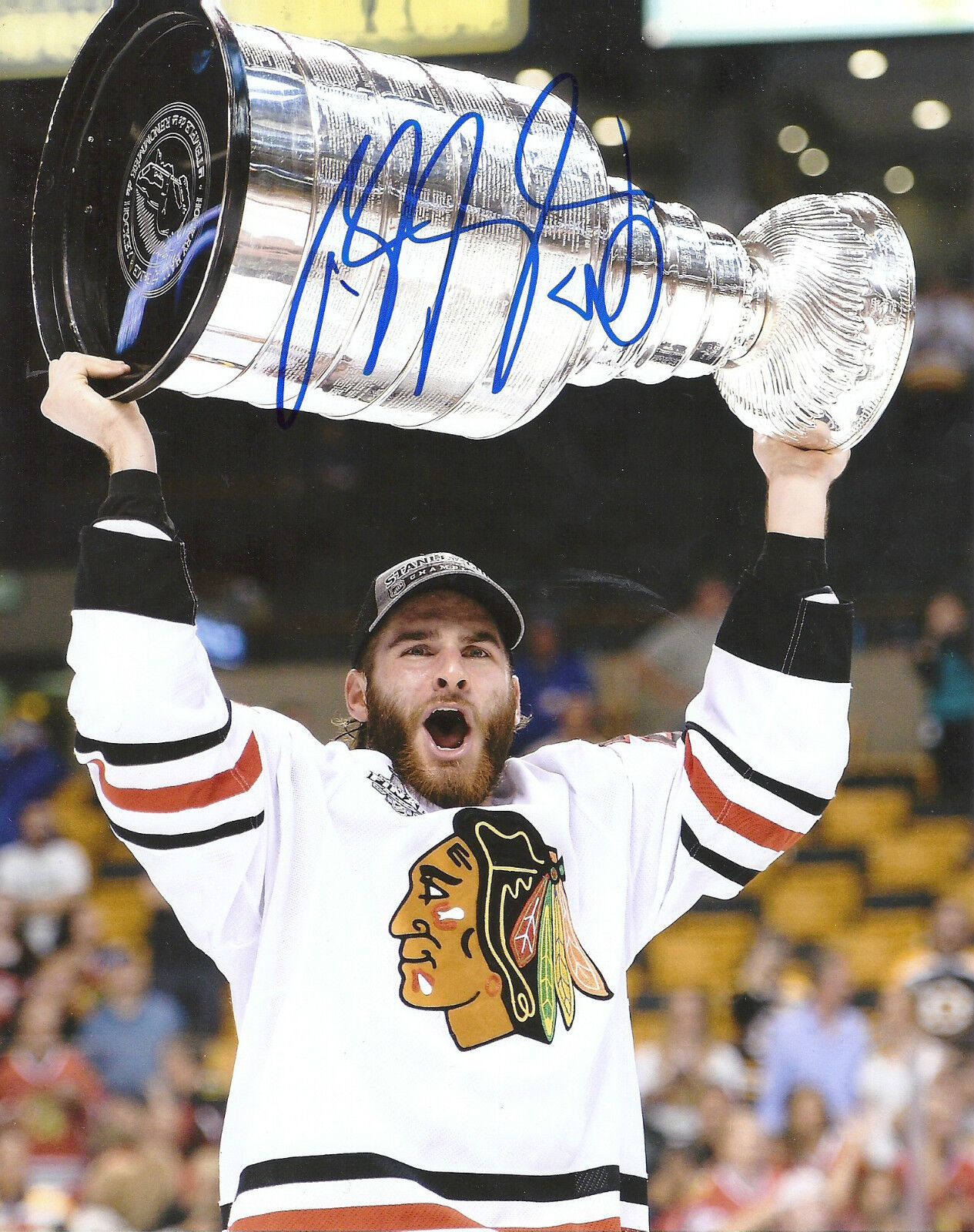 BRANDON SAAD 'CHICAGO BLACKHAWKS' SIGNED STANLEY CUP SIGNED 8X10 PICTURE *COA 2