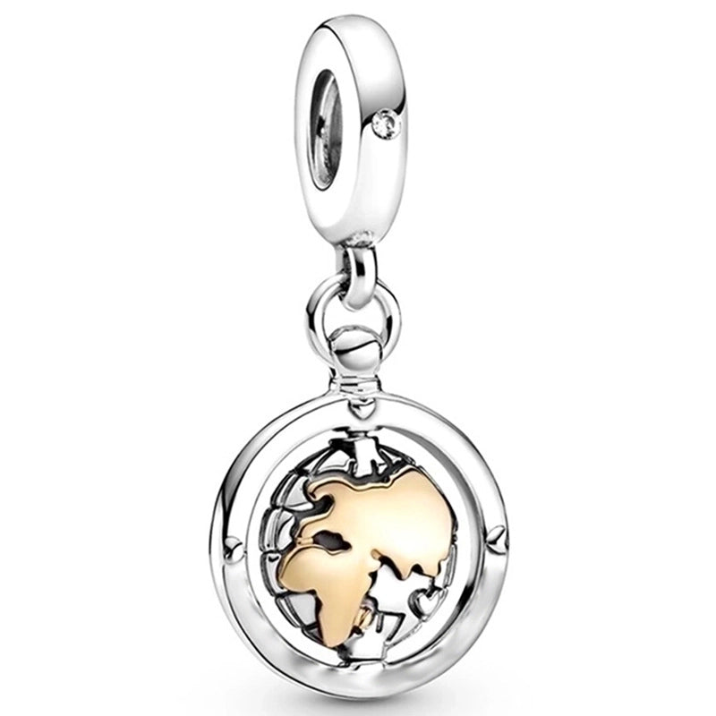 1 PC/Package Metal Rhinestones Plating Inlay Polished Pendant Beads