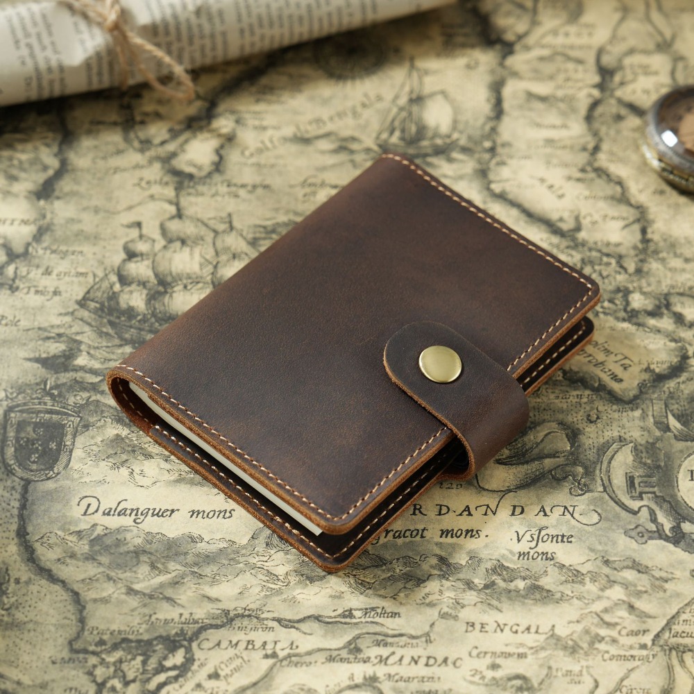 Fromthenon Leather Loose Leaf Mini Pocket Travelers Notebook Planner Loose Leaf Journal Notebooks Stationery Supplies