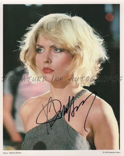 DEBBIE HARRY HAND SIGNED 8x10 COLOR Photo Poster painting GORGEOUS SINGER BLONDIE reprint