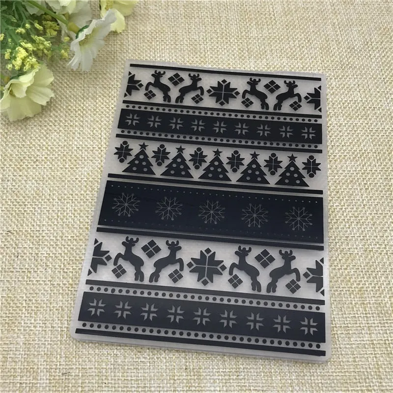 Christmas Plastic Embossing Folder For Scrapbook DIY Album Card Tool Plastic Template