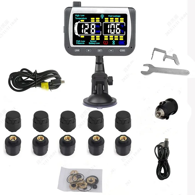 SEBLAFF Real Time Tire Pressure Monitoring System Trailer TPMS with 10 Sensors Replacement for RV Truck Heavy Truck Semi Truck