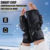 Rechargeable USB Fingerless Heated Gloves w/3 Heating Levels for Sports Skiing
