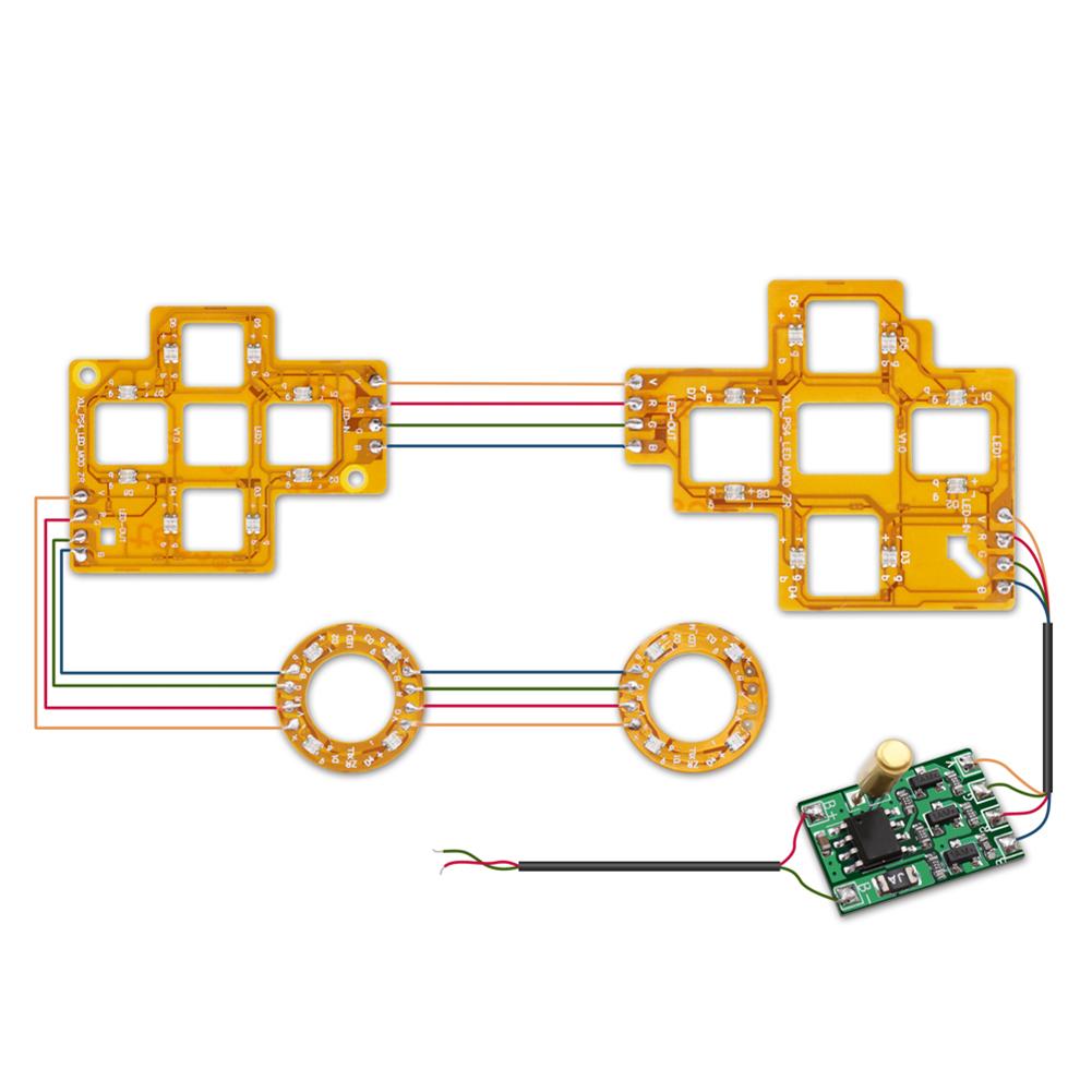 

6-Color Luminated D-Pad Thumstick Face Button LED Kit for PS4 Controller, 501 Original