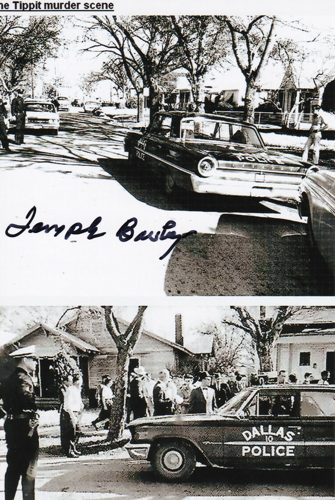 Temple Bowley Signed 4x6 Photo Poster painting JFK Assassination Dallas PD JD Tippitt Murder