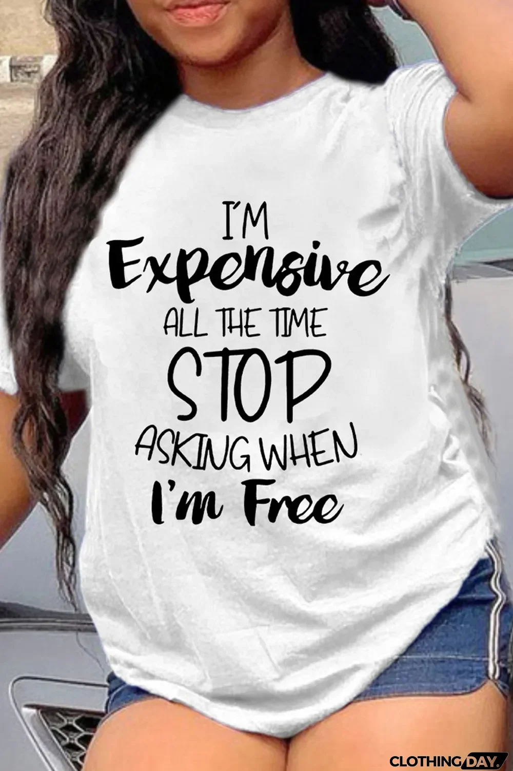 White Black Fashion Casual Letter Print Basic O Neck T-Shirts