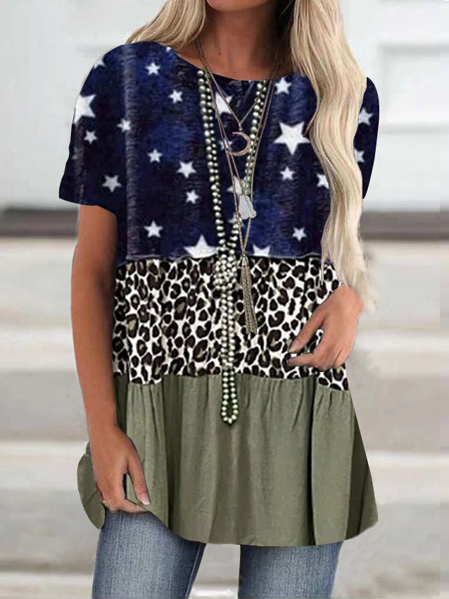Women Long Sleeve V-neck Graphic Floral Printed Top