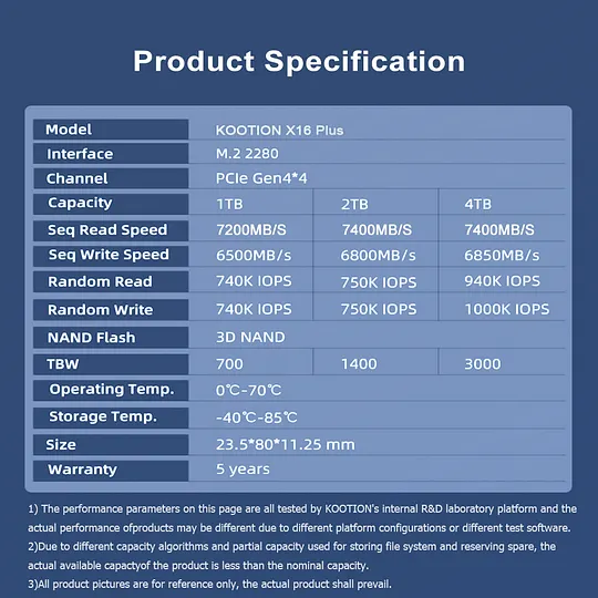 KOOTION SSD X16Plus M2 SSD NVMe
