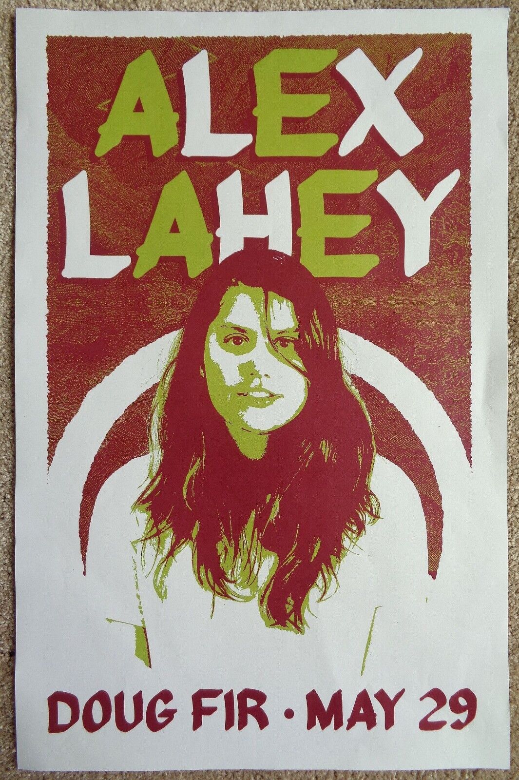 ALEX LAHEY 2018 Gig POSTER Portland Oregon Concert