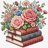 Rose Library 14CT Stamped Cross Stitch Starter Kit 30x30cm