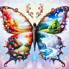 Papillon quatre saisons - per&ccedil;age rond peinture diamant - 30*30cm