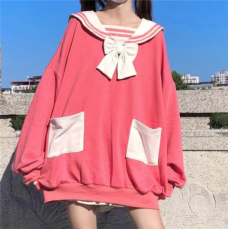 Kawaii Bowknot Hoodie Sweater SP15293