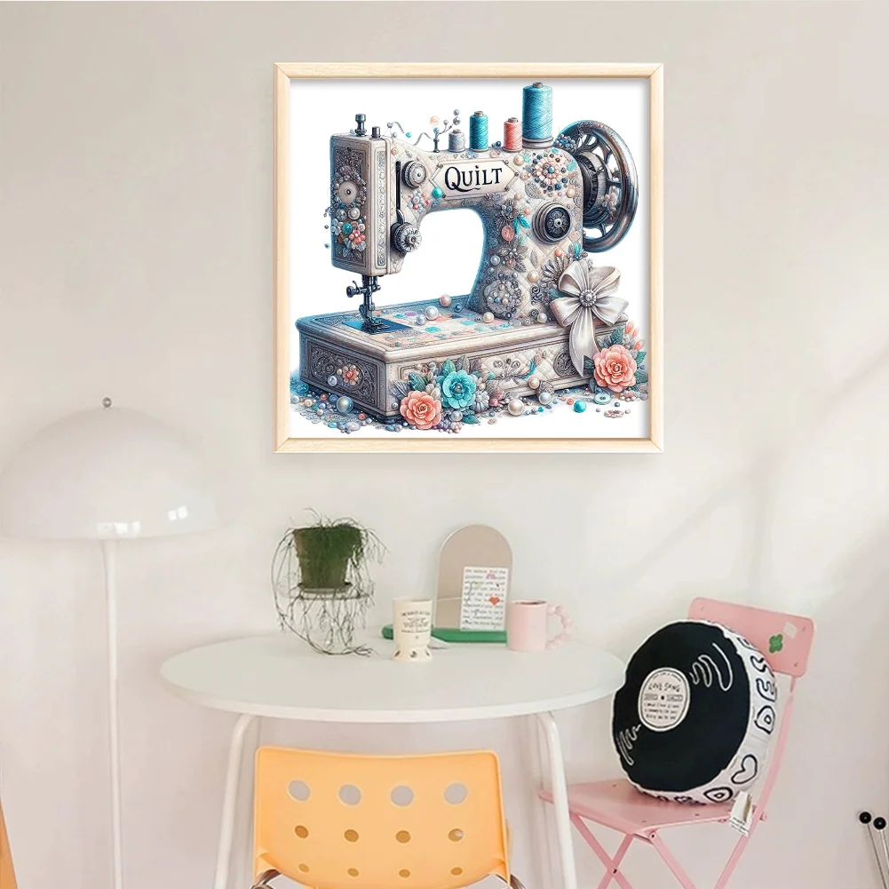 14CT Full Stamped Cross Stitch - Sewing Machine(Canvas|40*40CM)