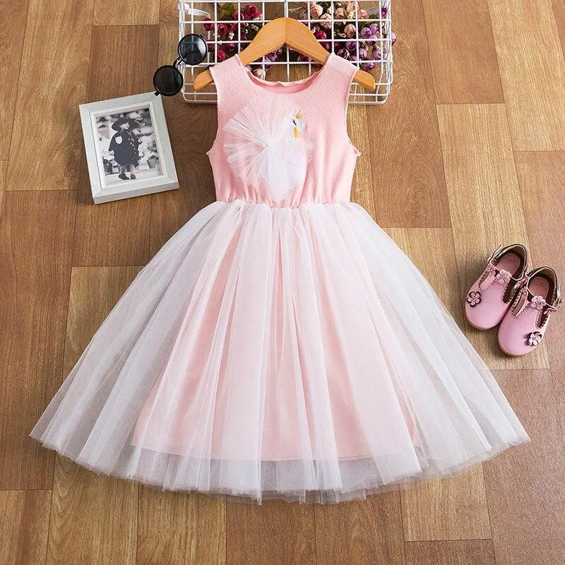 3-8 Years Summer Girls Clothes Kids Dresses For Girls Casual Wear Bling Star Sling Dress Baby Girl Party Children Clothing