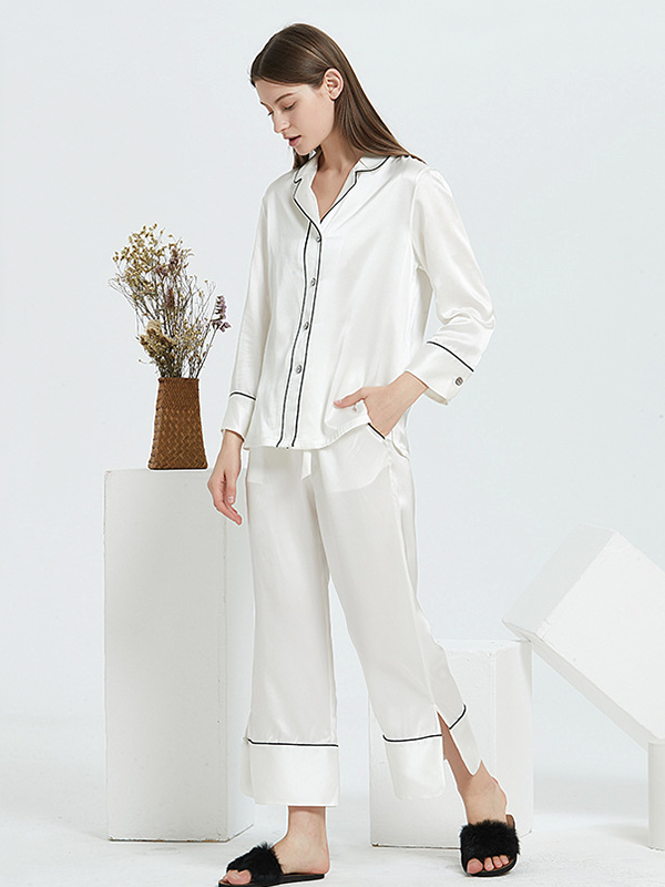 Realsilklife | High Quality French Design Classic Silk Pajama Set