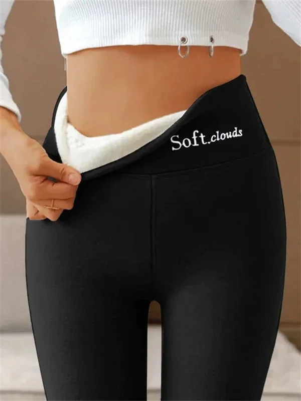 Soft Clouds Leggings Casual Warm Winter Solid Pants