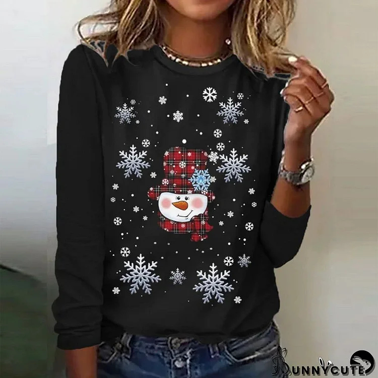 Cute Print Round Neck Top
