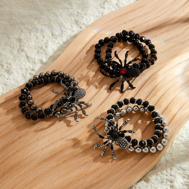 Cute Hip-Hop Exaggerated Spider Arylic Zinc Alloy Halloween Men's Bracelets