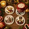 4pcs Acrylic DIY Pearl Painting Coaster Kit - Christmas