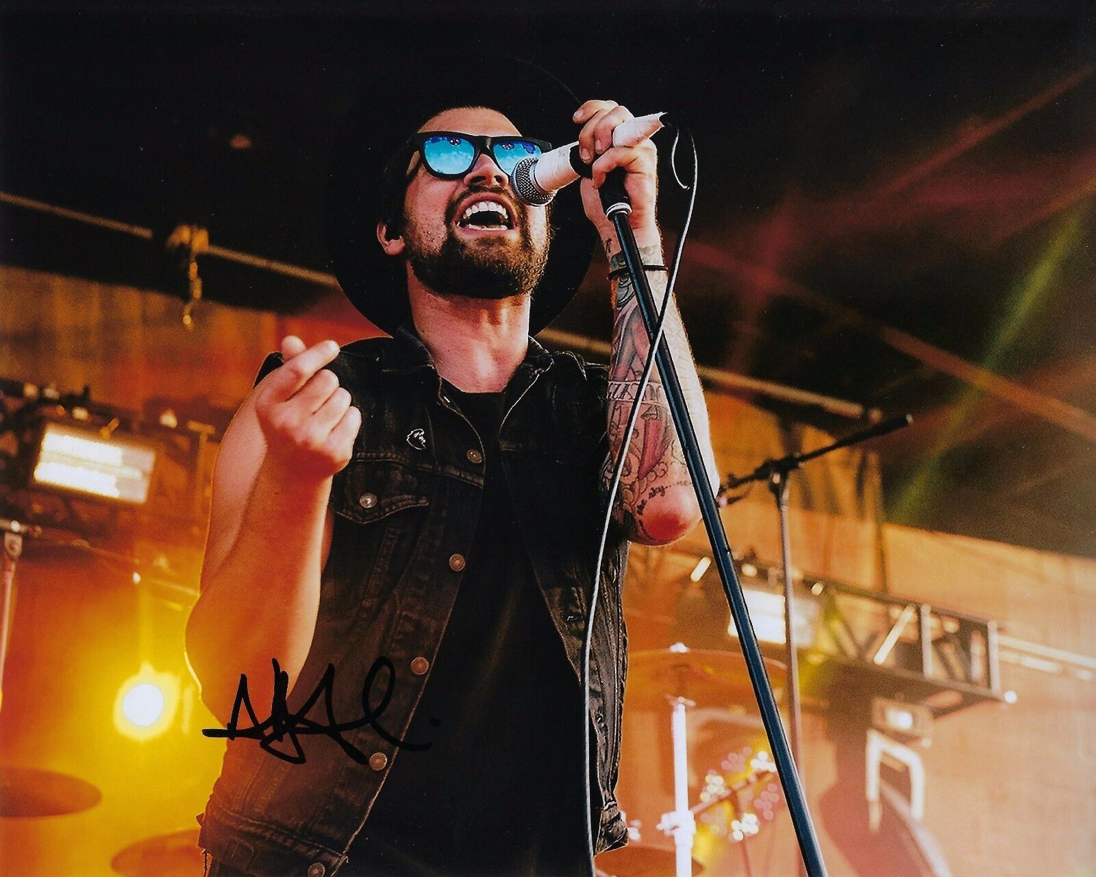 GFA Taking Back Sunday Singer * ADAM LAZZARA * Signed 8x10 Photo Poster painting PROOF AD3 COA