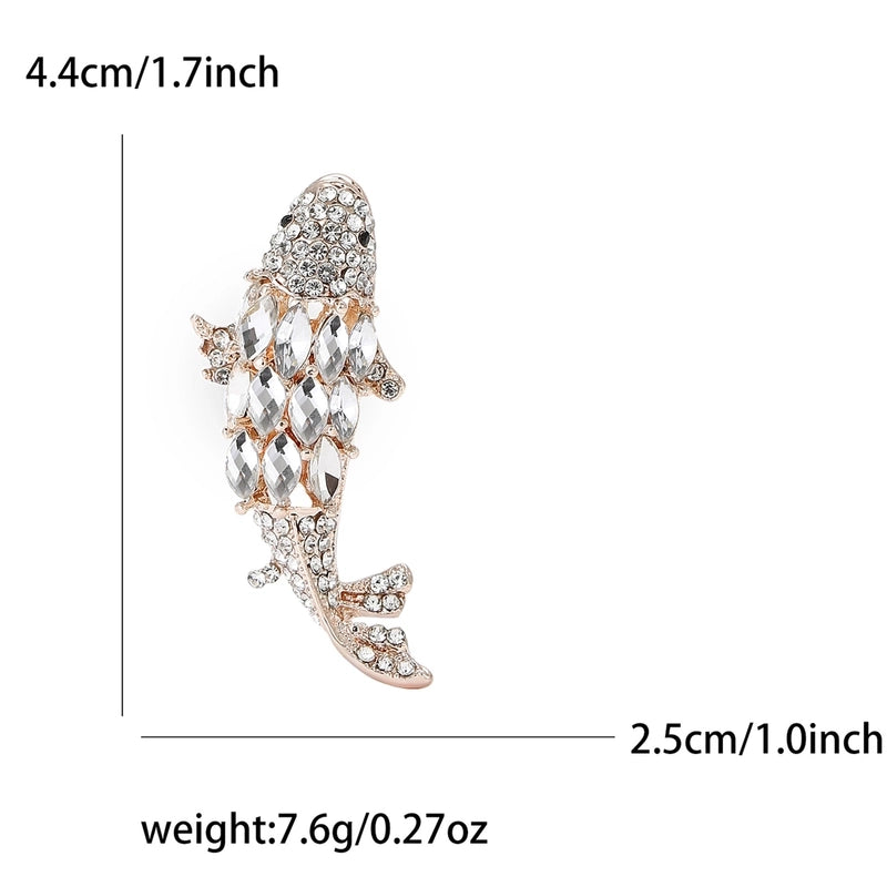 Lady Pin Fish Alloy Inlay Artificial Rhinestones Women’s Brooches