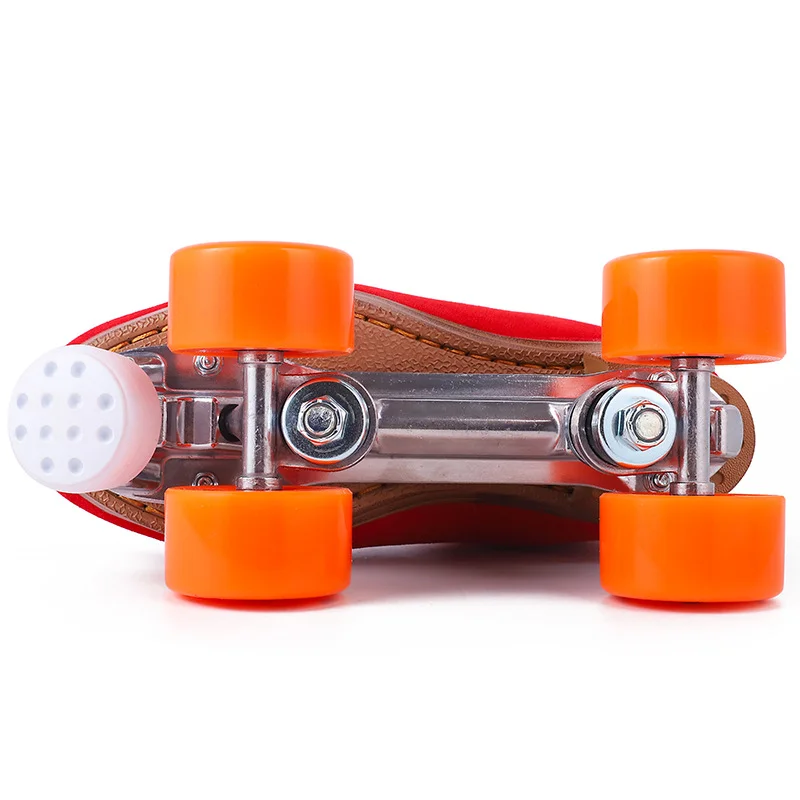 Red Suede Leather Roller Skates