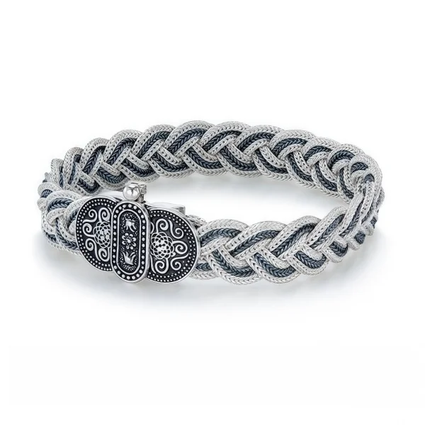 Sterling Silver Handmade Turkish Braided Twist Bracelet