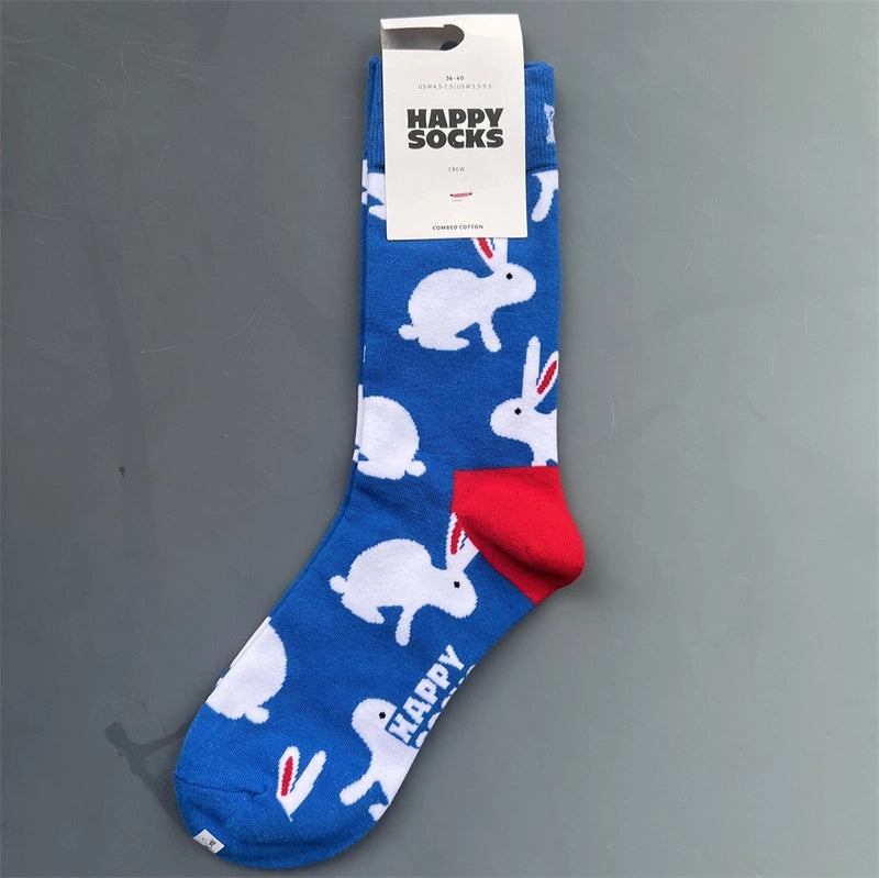 Women’s Vacation Minimalist Polka Dots Cotton Crew Socks A Pair