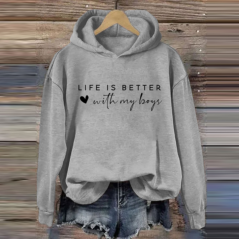Comstylish Life is Better With My Boys Hoodie