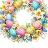 (US Only)Acrylic 2D Easter Egg Wreath Flat DIY Hanging Diamond Art Kits Wall Door Decor