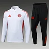2025/2026 Bayern Munich Half-Pull Training Suit White Football Shirt 1:1 Thai Quality Set