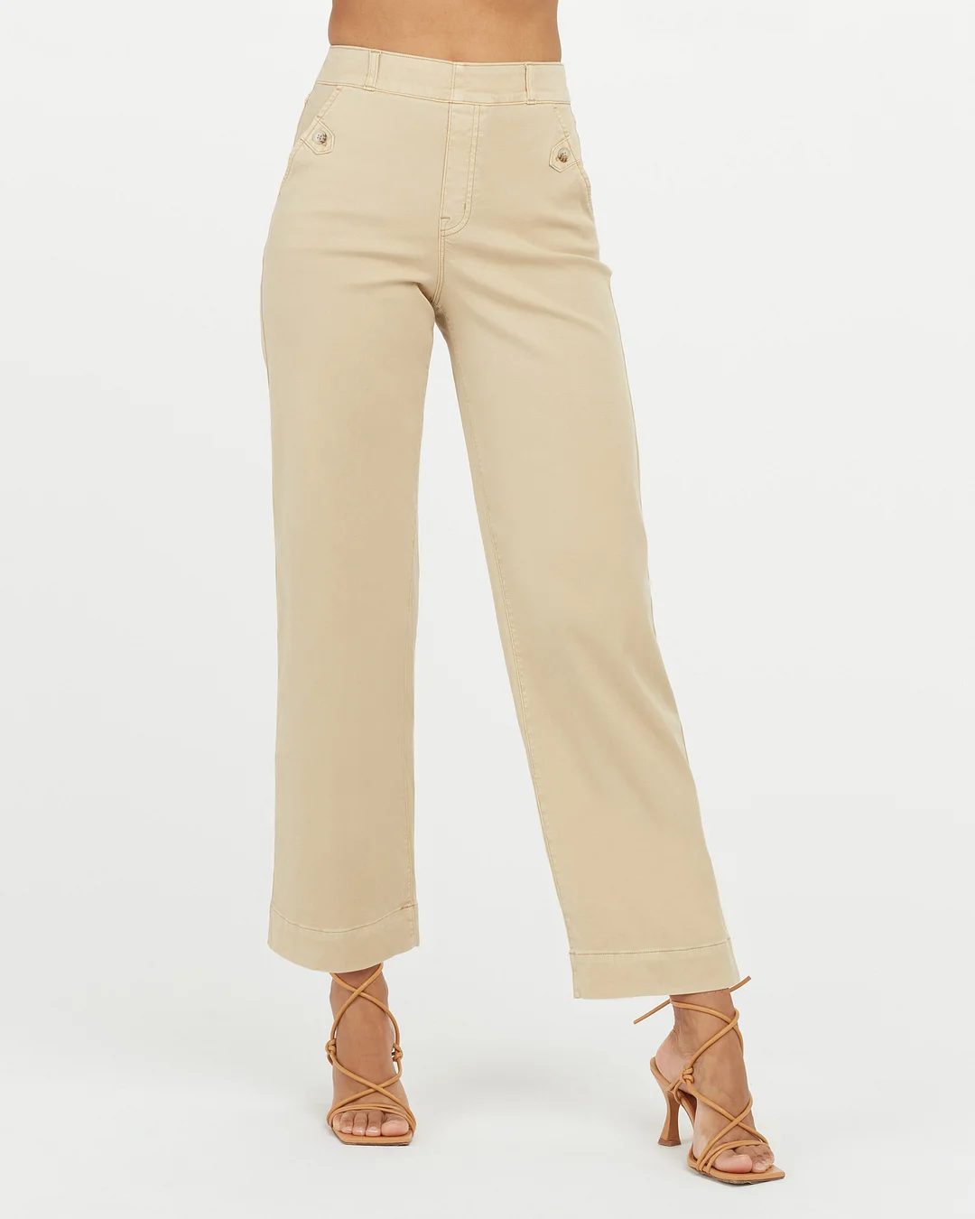 Stretch Twill Cropped Wide Leg Pant
