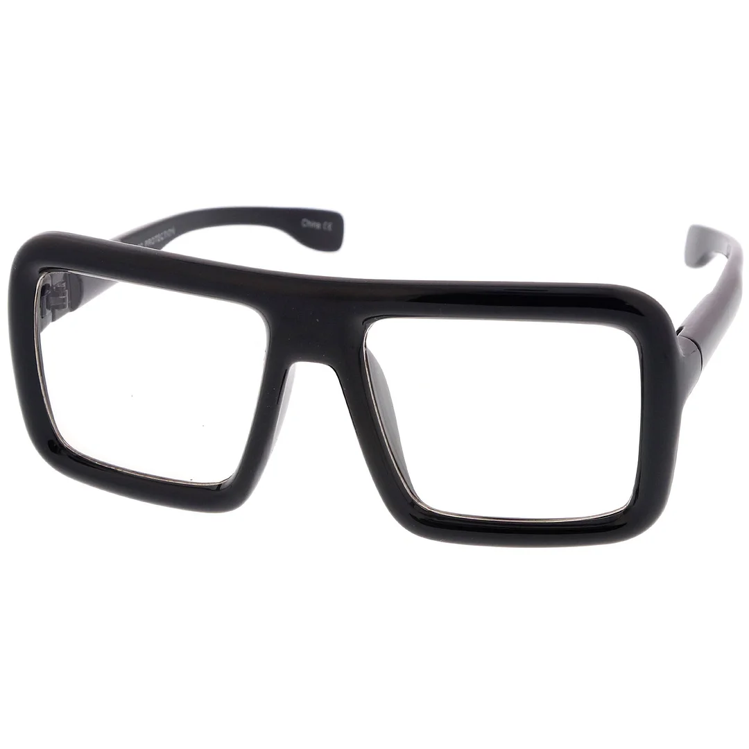 Oversize Bold Thick Frame Clear Lens Square Eyeglasses 58mm