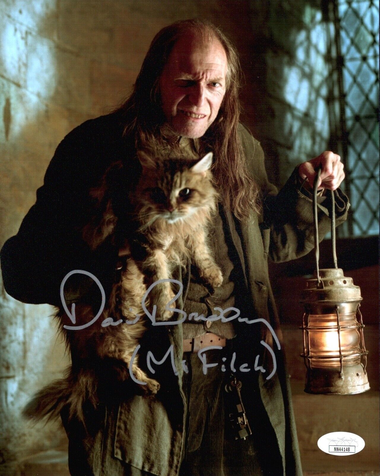 DAVID BRADLEY Signed 8x10 HARRY POTTER Mr. Filch Authentic Autograph JSA COA