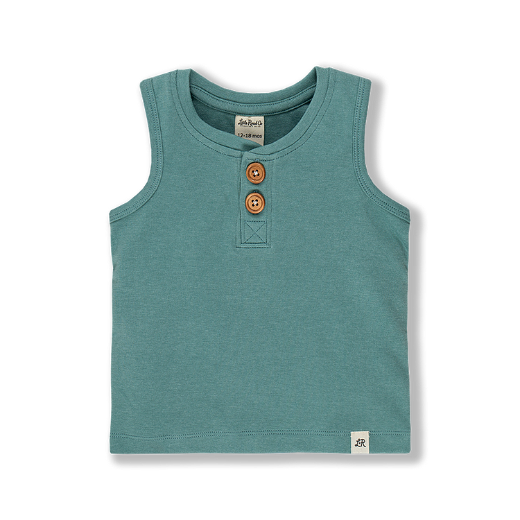 Villa Blue Button Tank