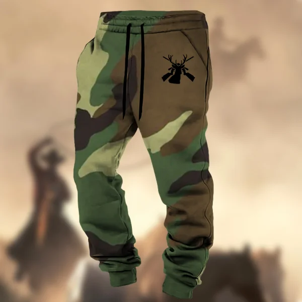 Rifle Elk Logo Print Men's  Sports Sweatpants