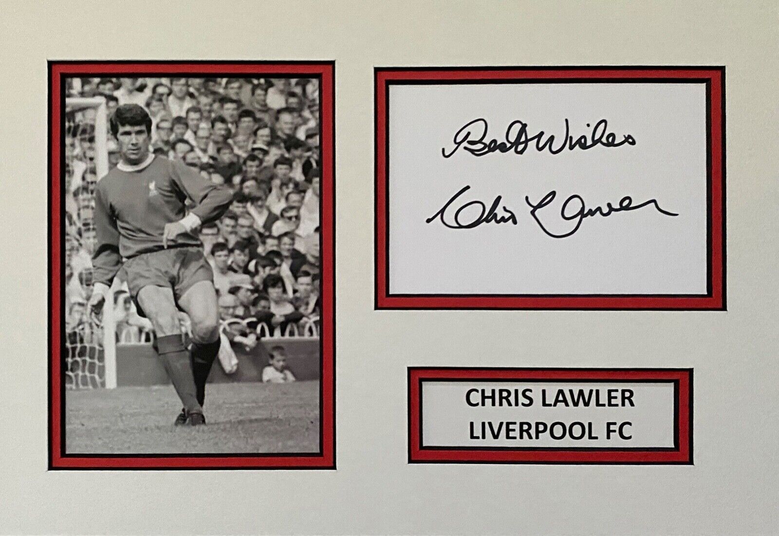 CHRIS LAWLER SIGNED A4 Photo Poster painting MOUNT DISPLAY FOOTBALL AUTOGRAPH LIVERPOOL 1