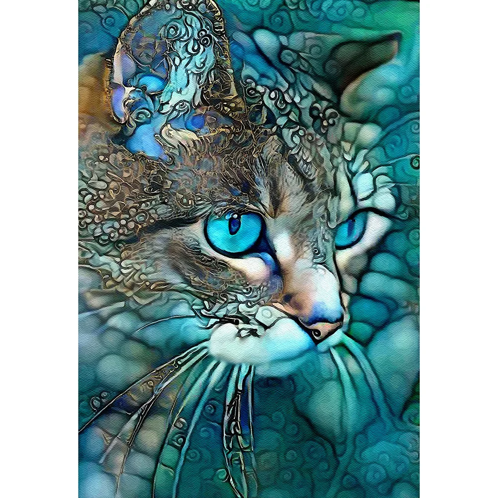 Full Round Diamond Painting - Blue Cat(30*40cm)