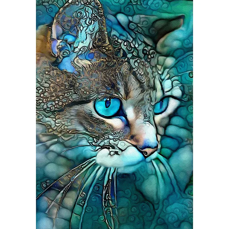 Blue Cat - Full Round - Diamond Painting(30*40cm)