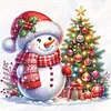 Xmas Tree Snowman-Partial 11CT Stamped Cross Stitch Bead Embroidery 36*36cm/14.17*14.17in tapestrymarket