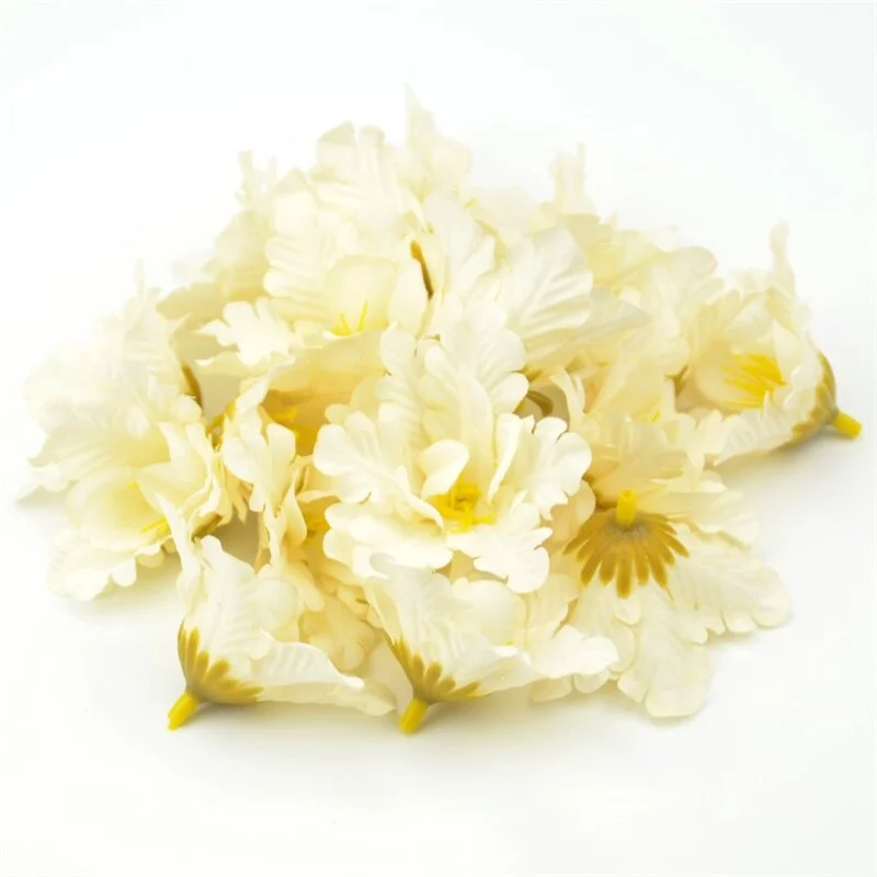 10pcs 5cm Mini Silk Gradient Orchid Artificial Flower Head For Wedding Decoration DIY Wreath Accessories Craft Fake Flowers