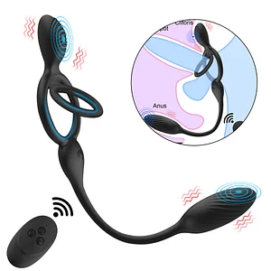 Levi - Wireless Remote Control Double Penis Rings G Spot Massager For Couples