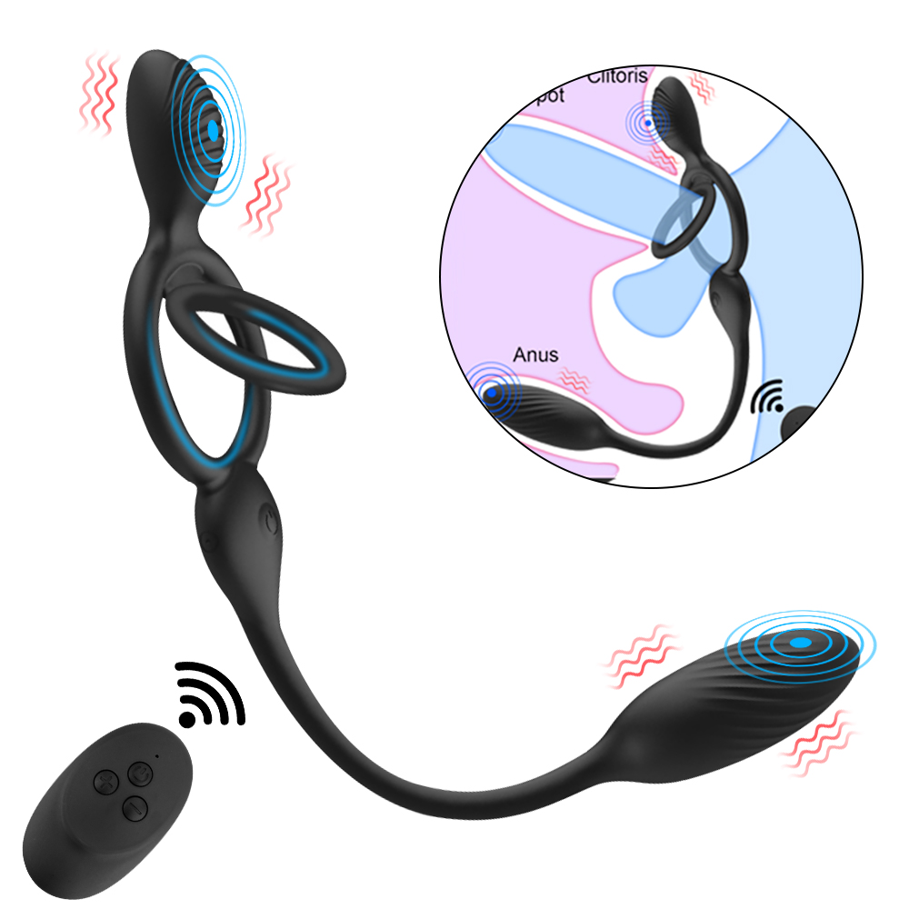 Levi - Wireless Remote Control Double Penis Rings G Spot Massager For Couples