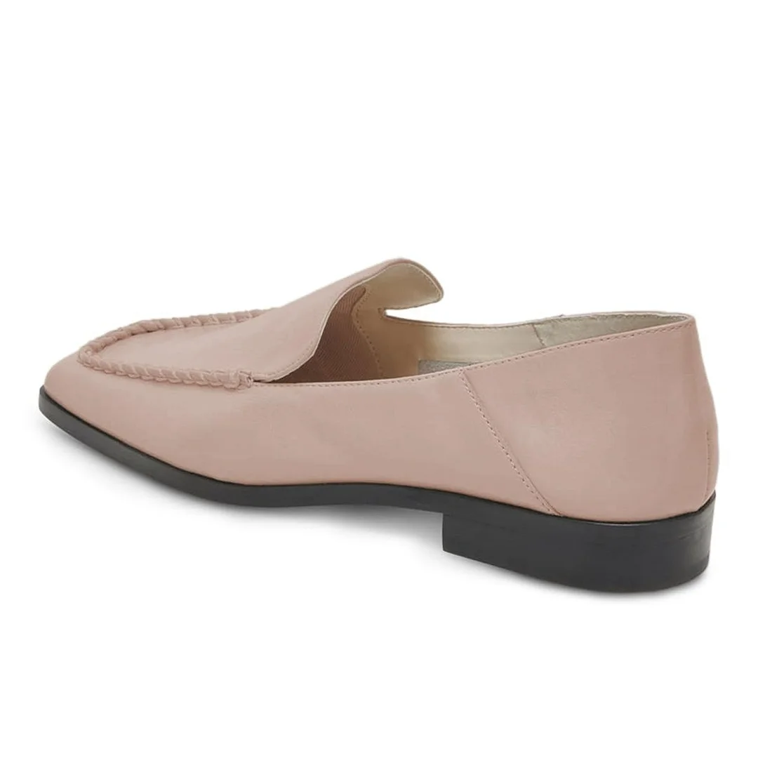 Casual Blush Pink Flat Slip-On Square Toe Loafer Shoes Women