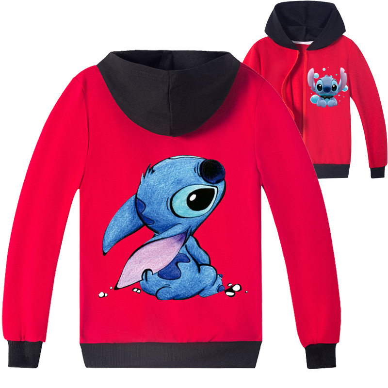 Mayoulove Stitch Zipper Jacket - Cartoonish Style - Cute and Warm - Kids and Parents Favorite!-Mayoulove