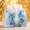 DIY PU Diamond Painting Tissue Box Kit Desktop Tissue Holder with Rhinestone Diamond Desk Decorative Tissue Box for Adults Desktop Storage Organizer